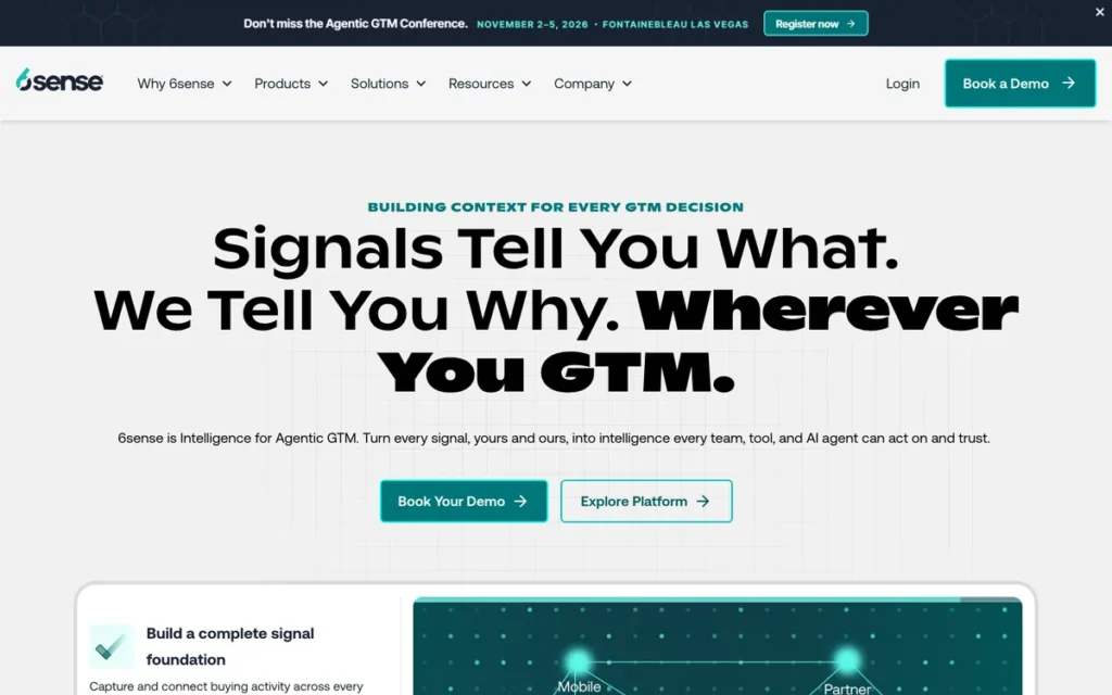 6sense homepage screenshot