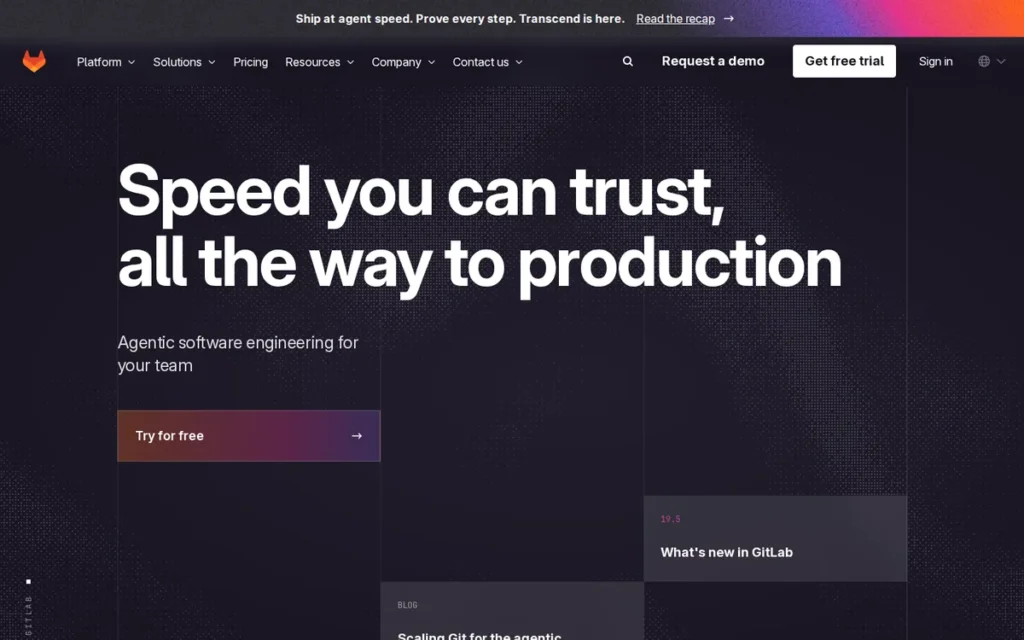 GitLab homepage screenshot