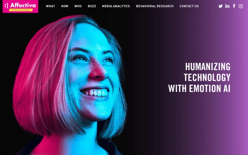 Affectiva (Smart Eye) homepage screenshot