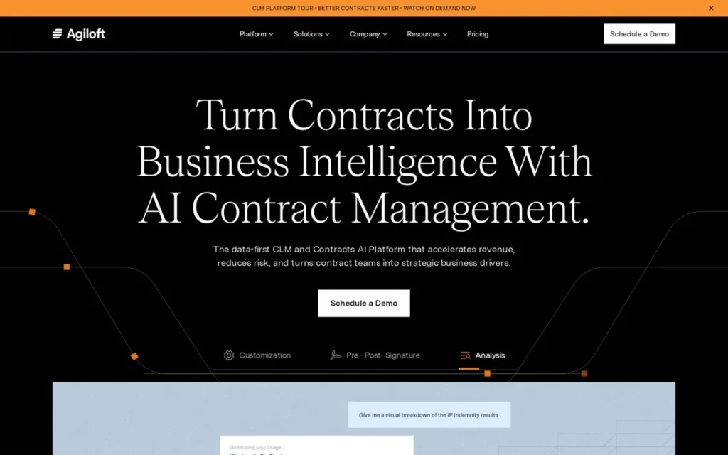 Agiloft homepage screenshot
