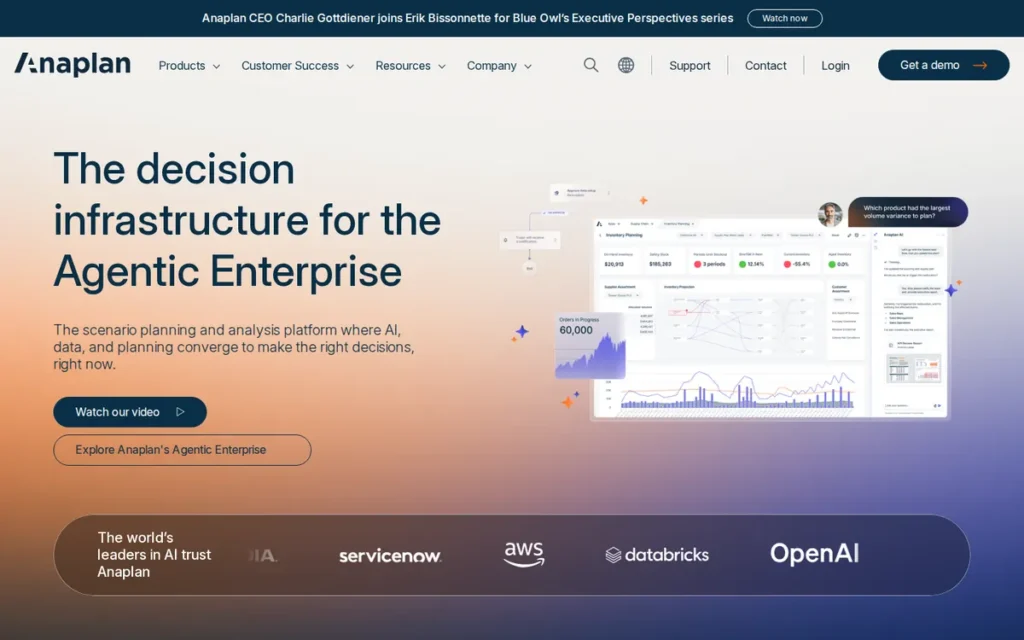 Anaplan homepage screenshot