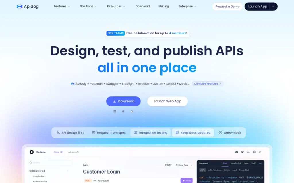 Apidog homepage screenshot