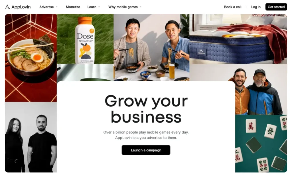 AppLovin homepage screenshot
