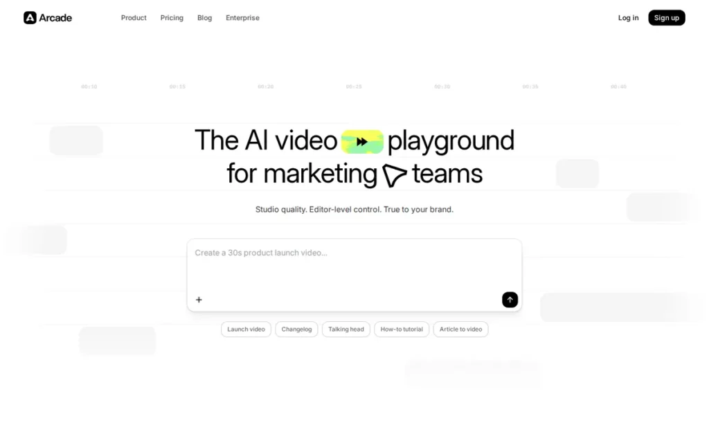 Arcade homepage screenshot