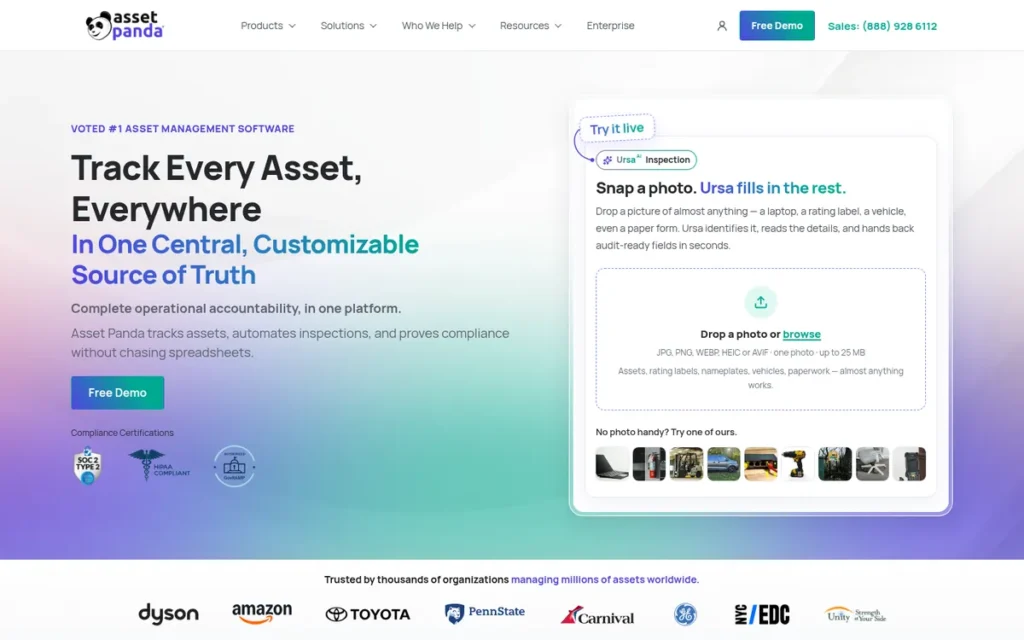 Asset Panda homepage screenshot