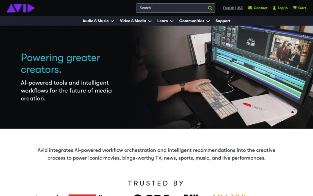 Avid Pro Tools homepage screenshot