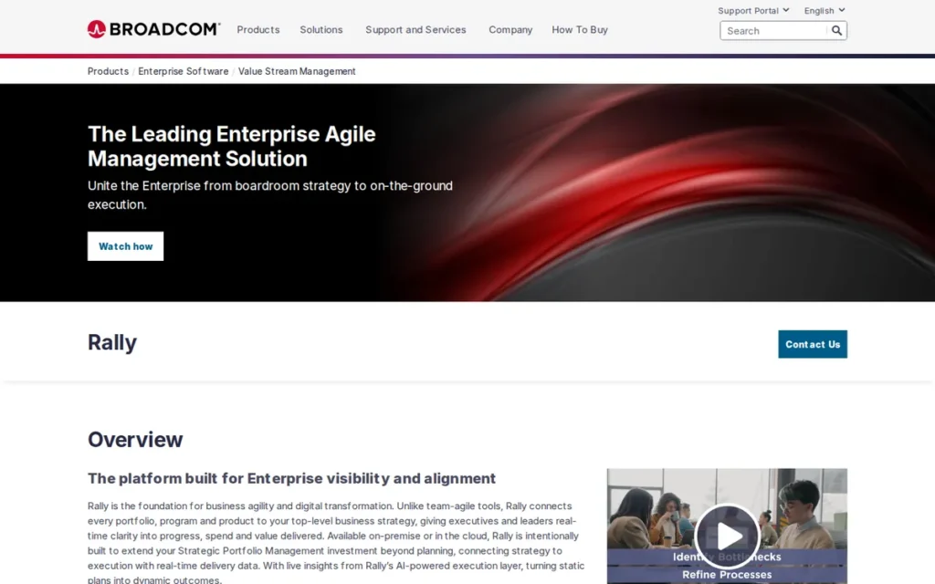 Broadcom Rally homepage screenshot