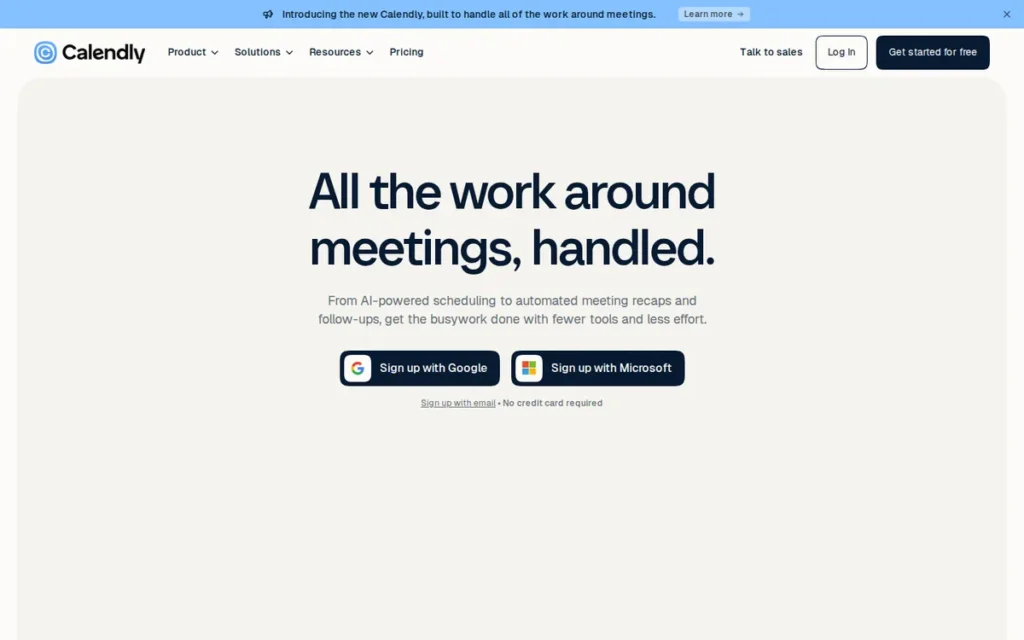 Calendly homepage screenshot