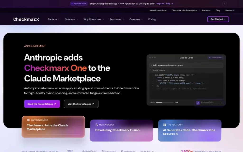 Checkmarx One homepage screenshot