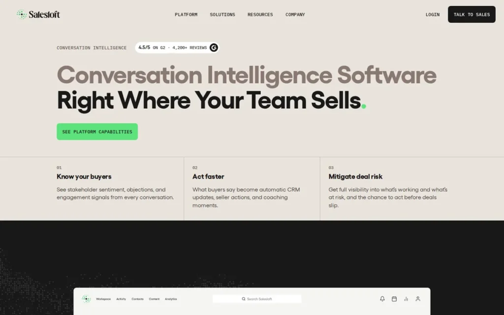 Clari Copilot homepage screenshot