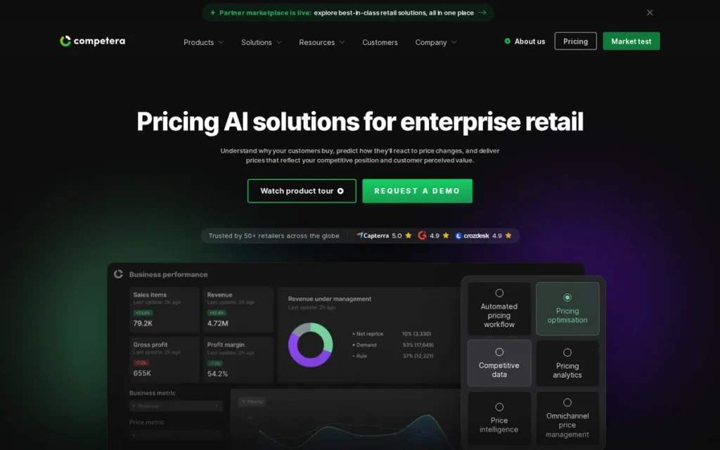 Competera homepage screenshot