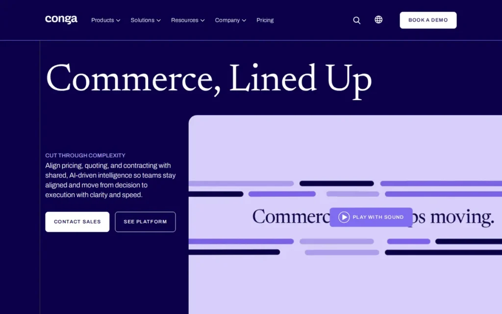 Conga Composer homepage screenshot
