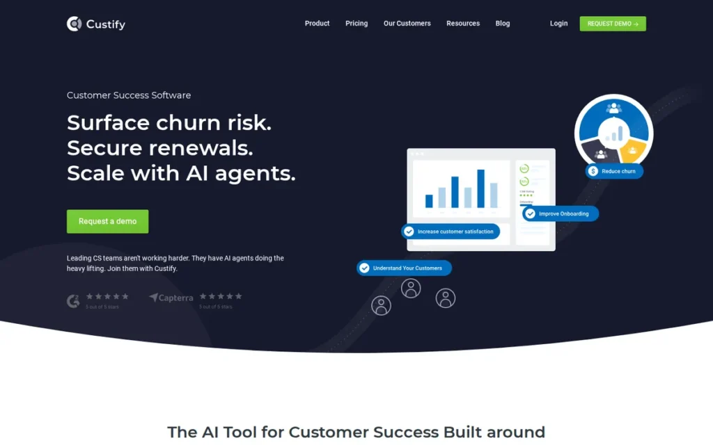 Custify homepage screenshot