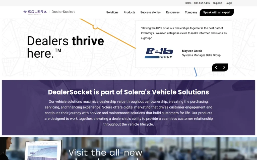 DealerSocket (Solera) homepage screenshot