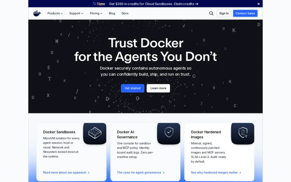 Docker Engine homepage screenshot