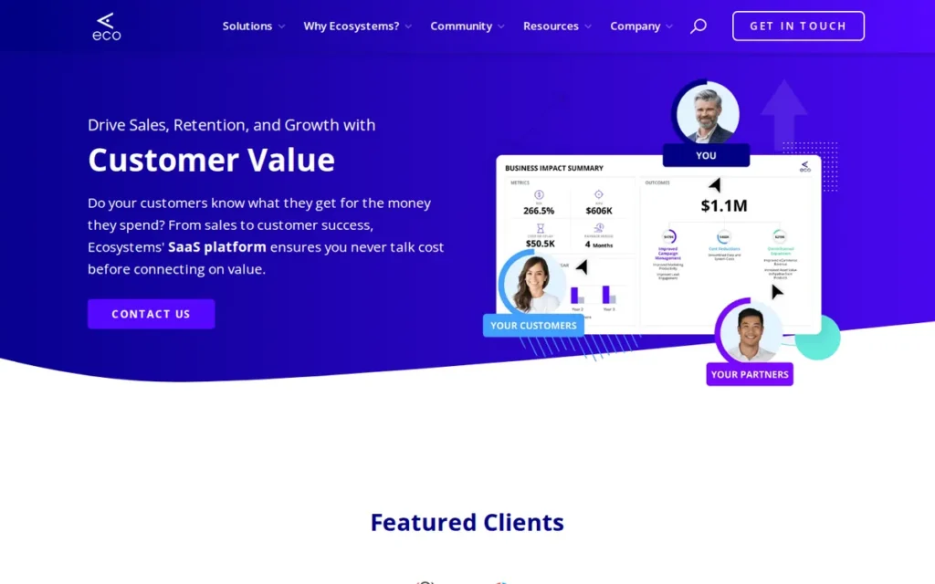 Ecosystems homepage screenshot