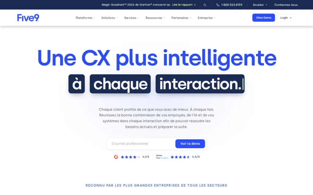 Five9 homepage screenshot