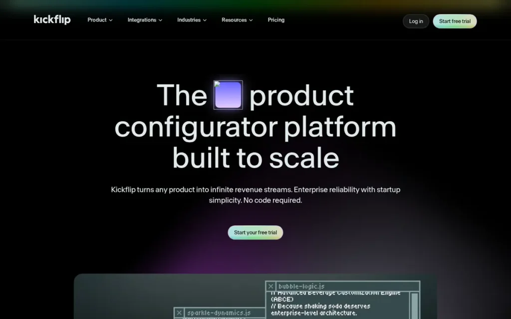 Kickflip homepage screenshot