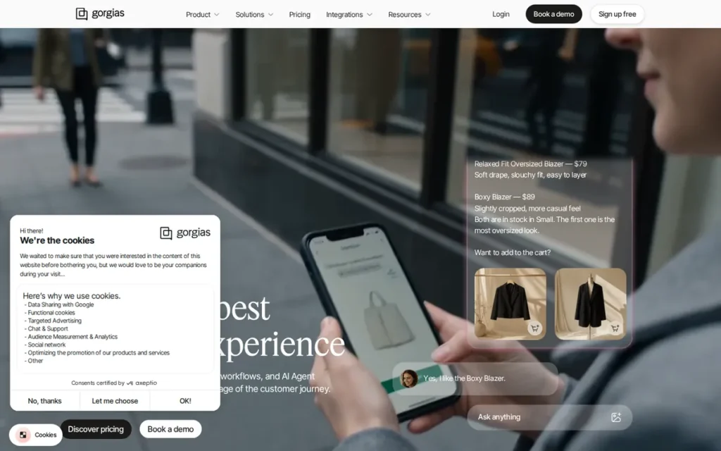 Gorgias homepage screenshot