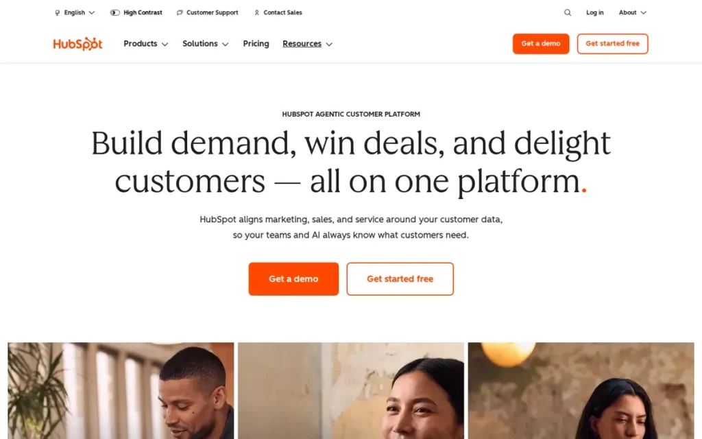 HubSpot CRM homepage screenshot