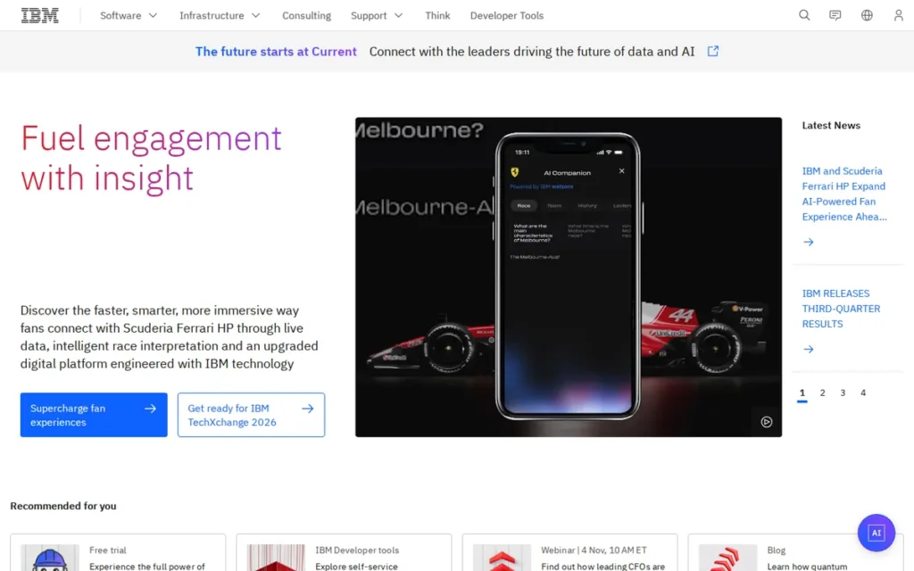 IBM Engineering Lifecycle Management homepage screenshot