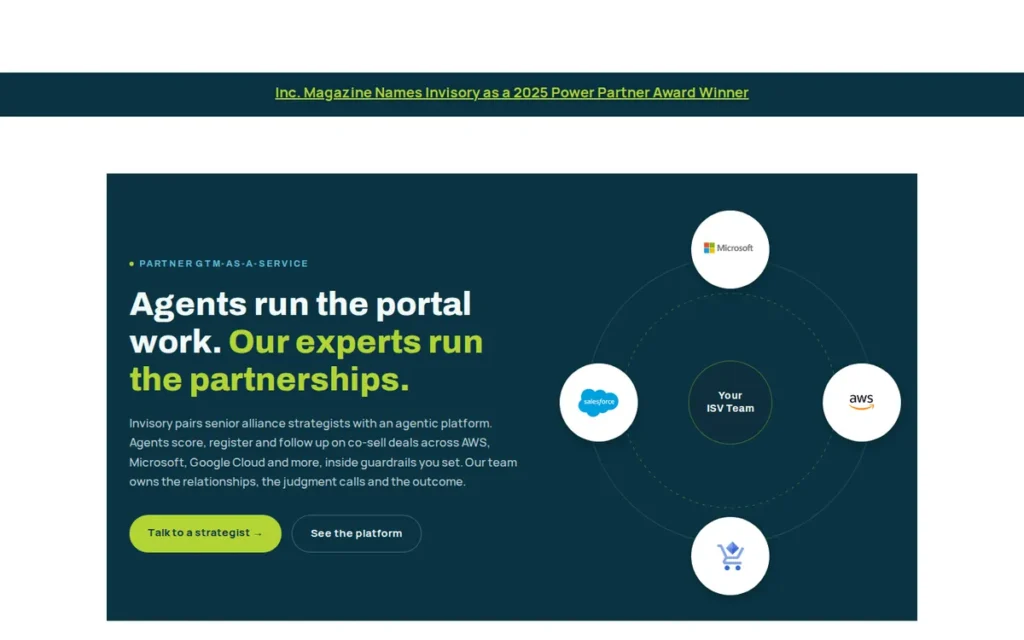 Invisory homepage screenshot
