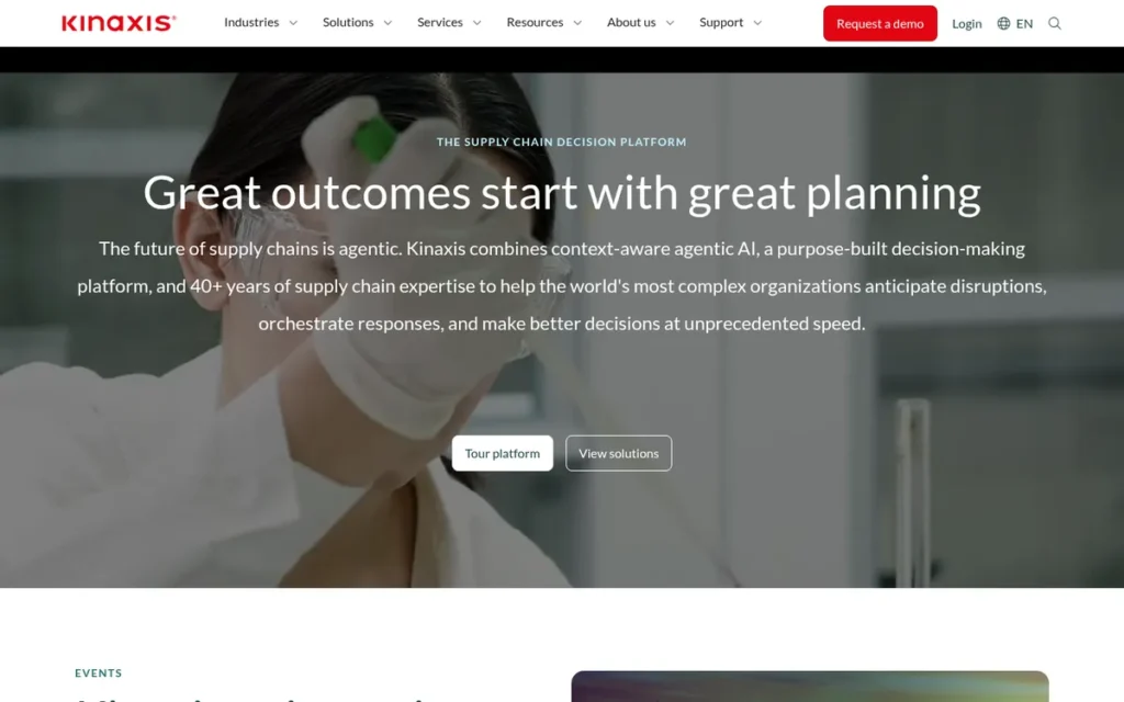 Kinaxis Maestro homepage screenshot