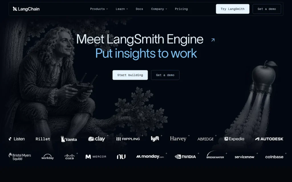 LangChain homepage screenshot
