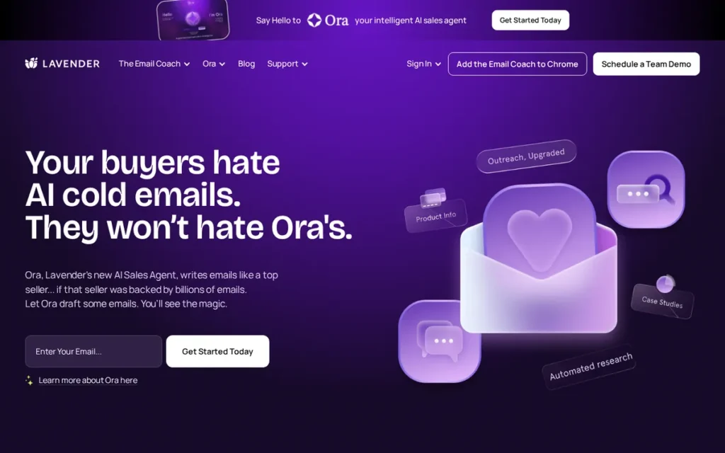 Lavender homepage screenshot