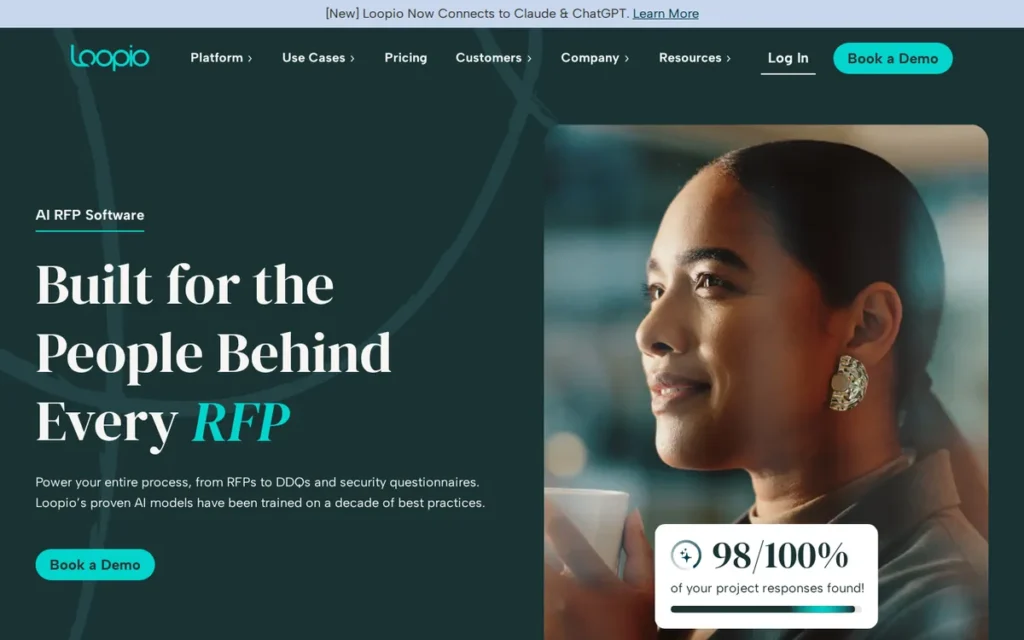 Loopio homepage screenshot