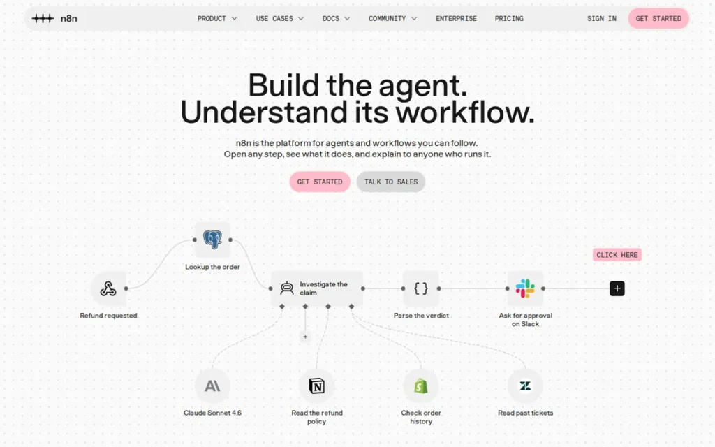 n8n homepage screenshot