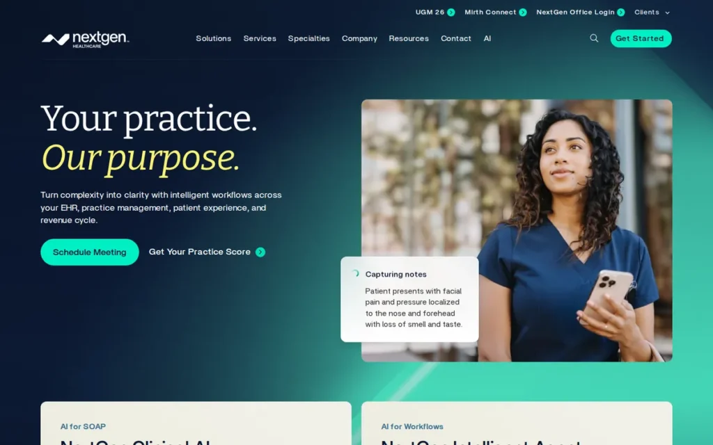 NextGen Office homepage screenshot