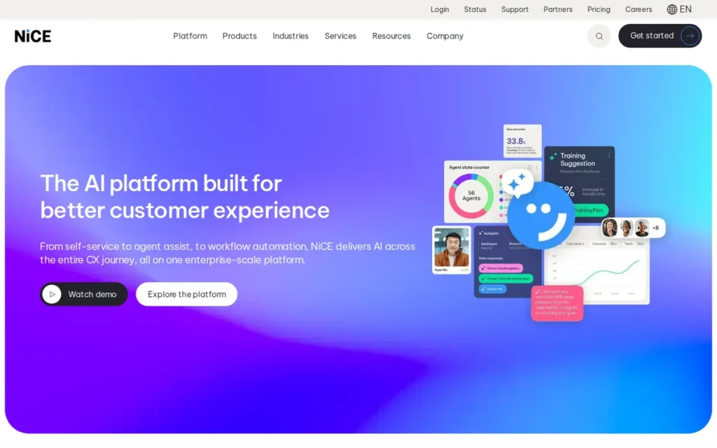 NICE CXone Mpower homepage screenshot