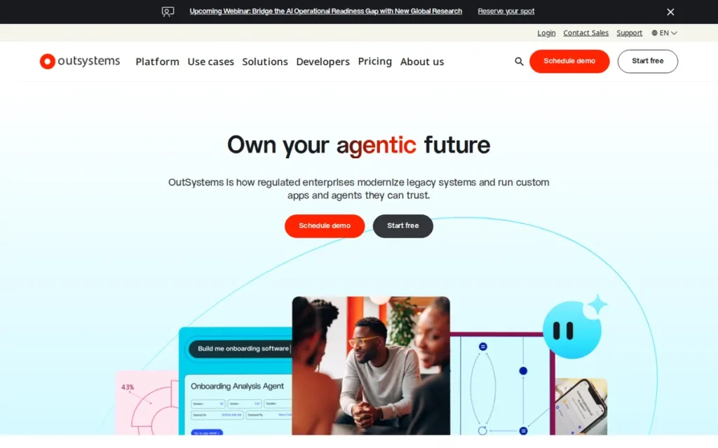 OutSystems homepage screenshot