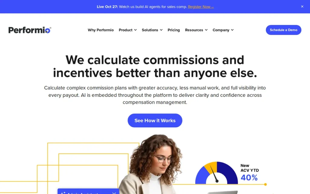 Performio homepage screenshot