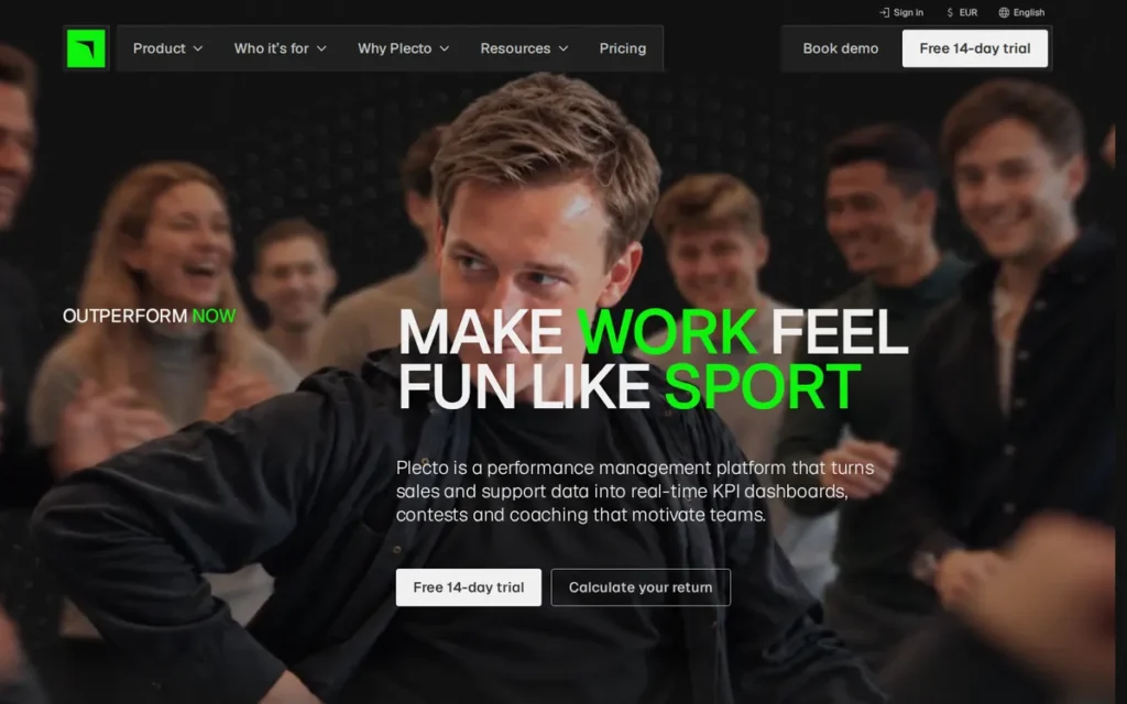 Plecto homepage screenshot
