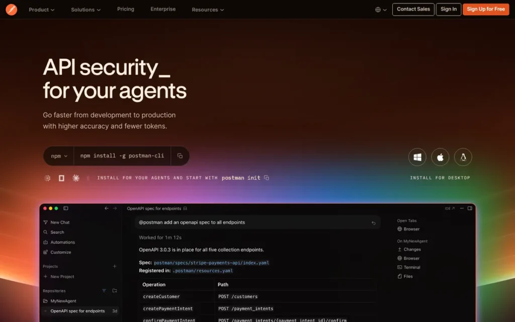 Postman homepage screenshot