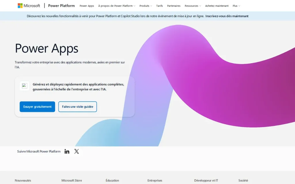Microsoft Power Apps homepage screenshot