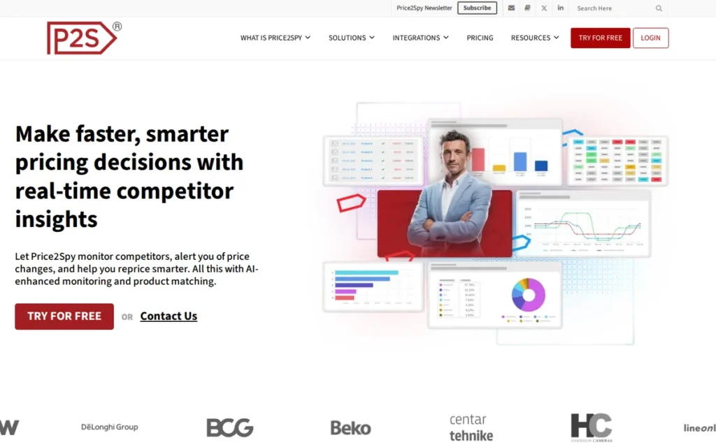 Price2Spy homepage screenshot