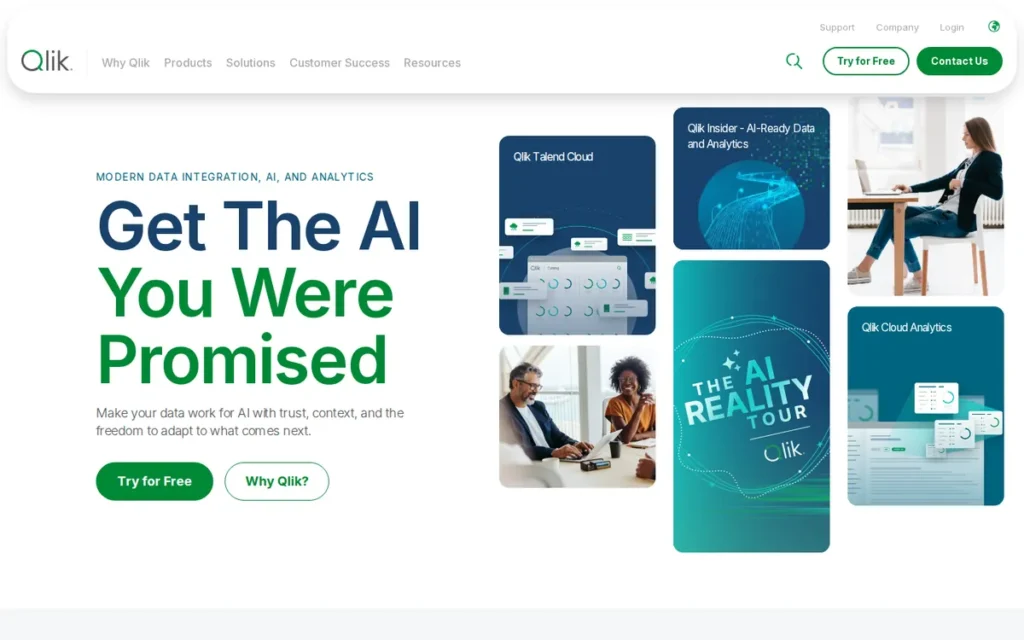 Qlik Sense (with Qlik Answers) homepage screenshot