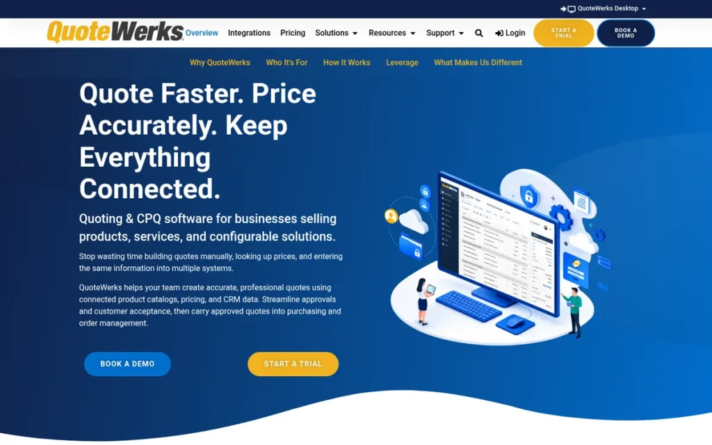 QuoteWerks homepage screenshot