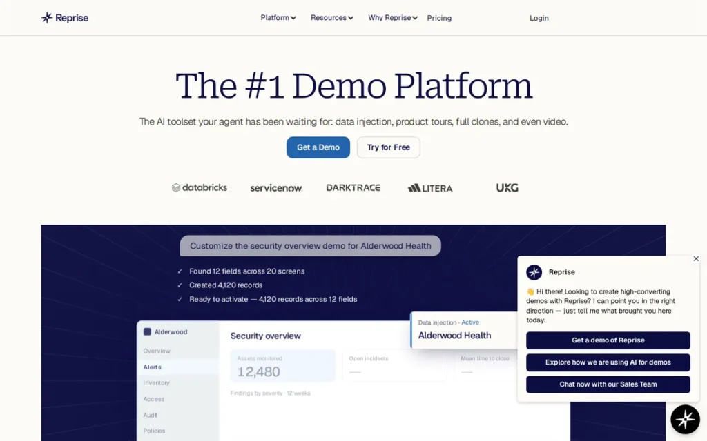 Reprise homepage screenshot