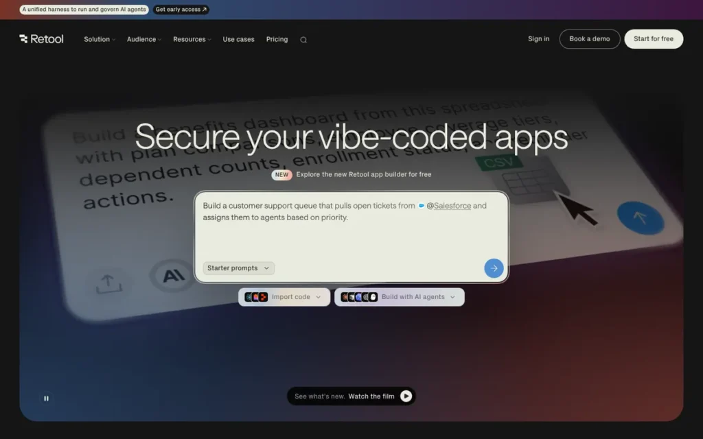 Retool homepage screenshot