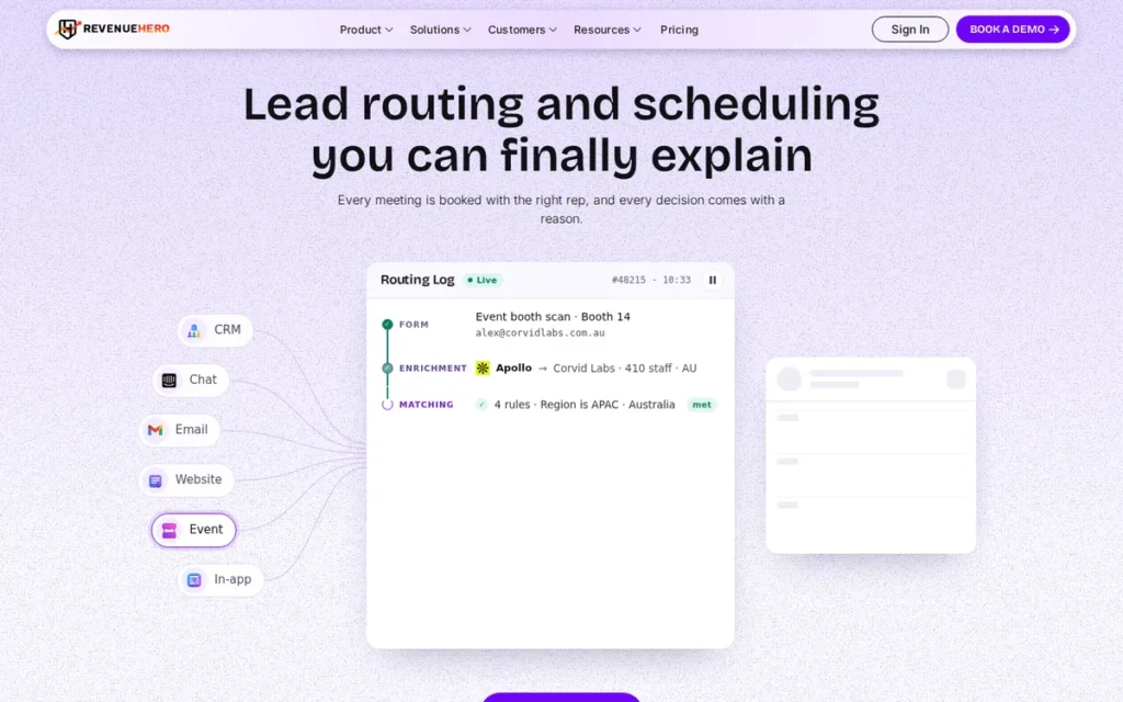 RevenueHero homepage screenshot