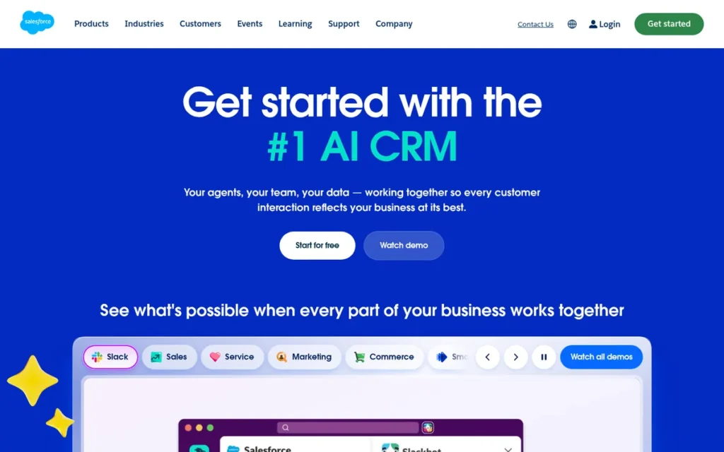 Salesforce Spiff homepage screenshot