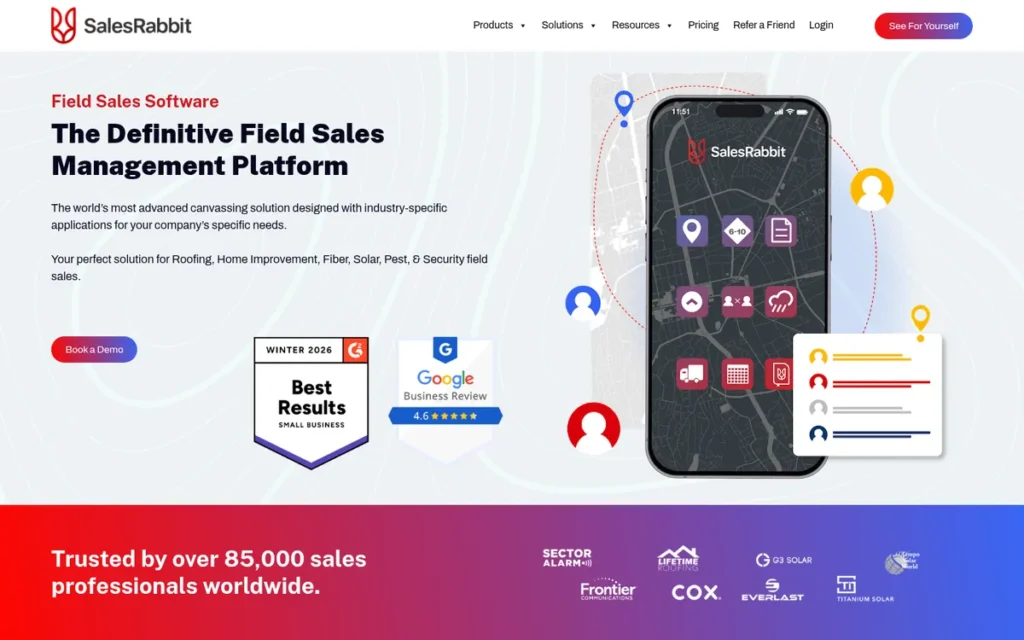 SalesRabbit homepage screenshot