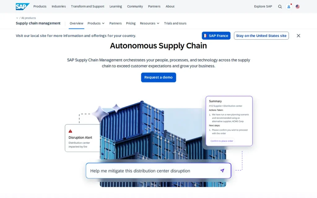 SAP Integrated Business Planning (SAP IBP) homepage screenshot