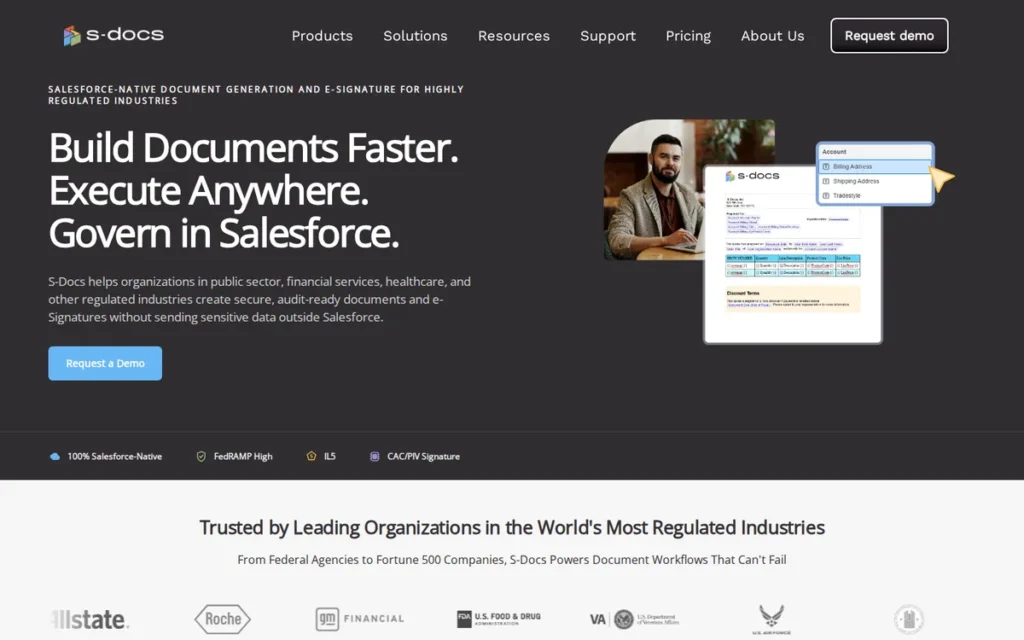S-Docs homepage screenshot