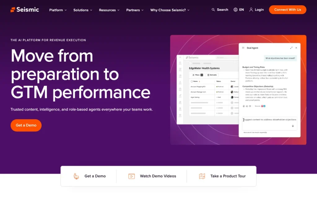 Seismic homepage screenshot
