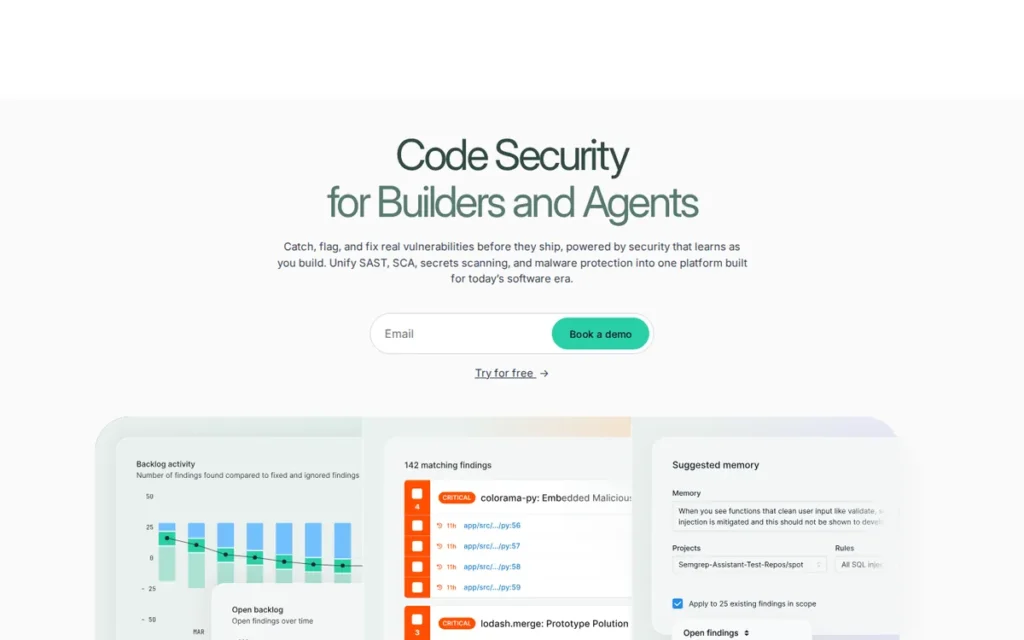 Semgrep homepage screenshot